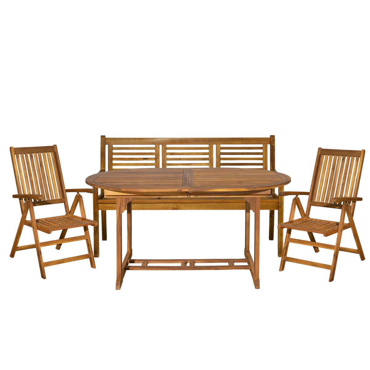 Sitzgruppe akazienhout 4-delig tafel 230 cm