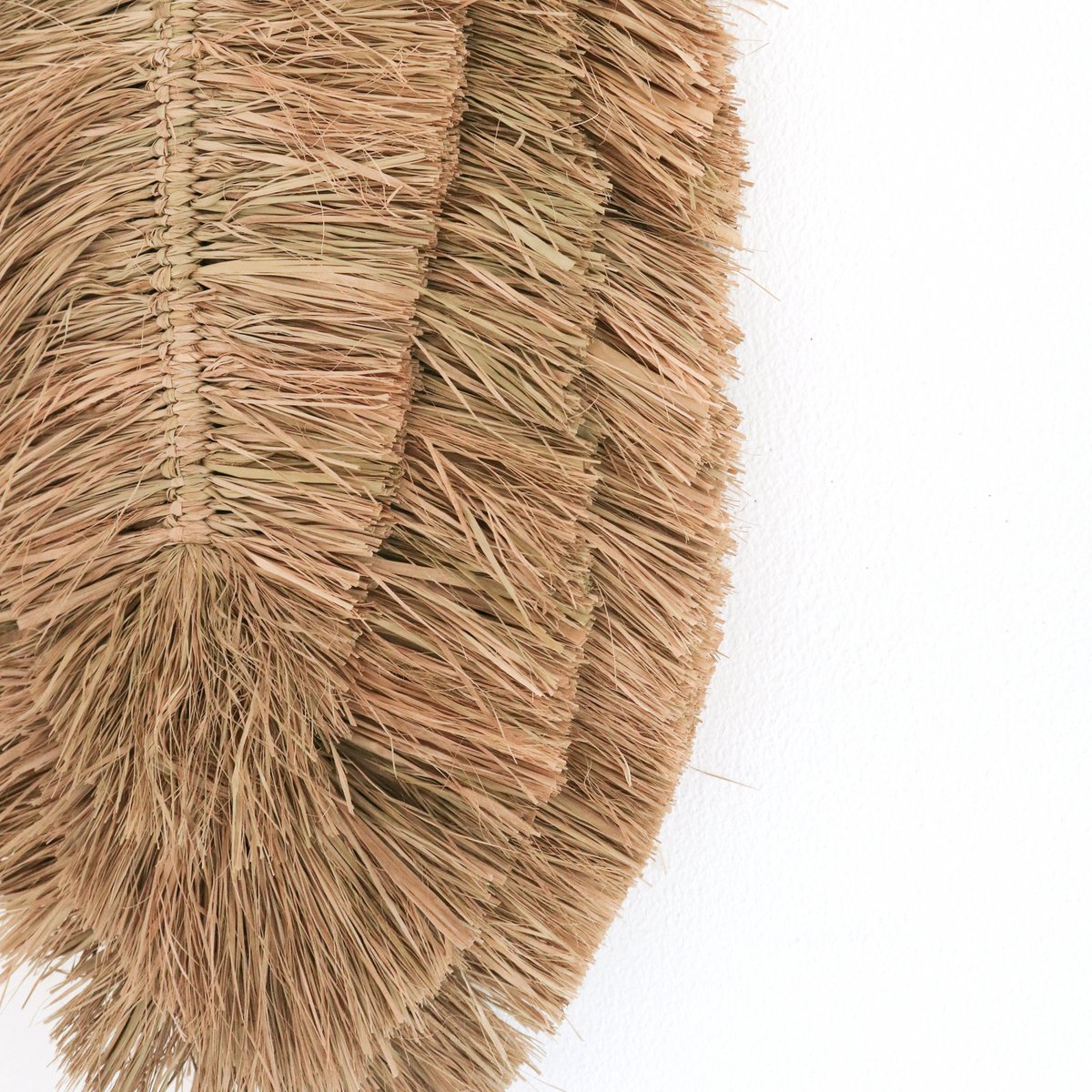 Wanddecor bladvorm raffia 50 cm