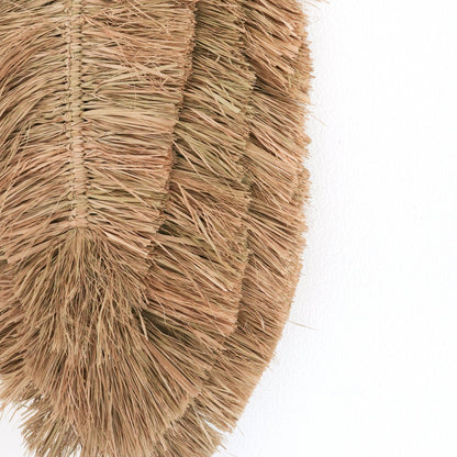 Wanddecor bladvorm raffia 50 cm
