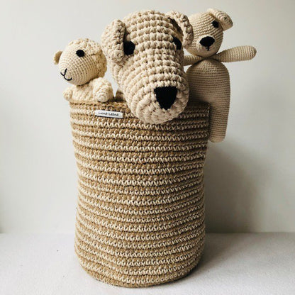 Mand jute katoen off white H30cm
