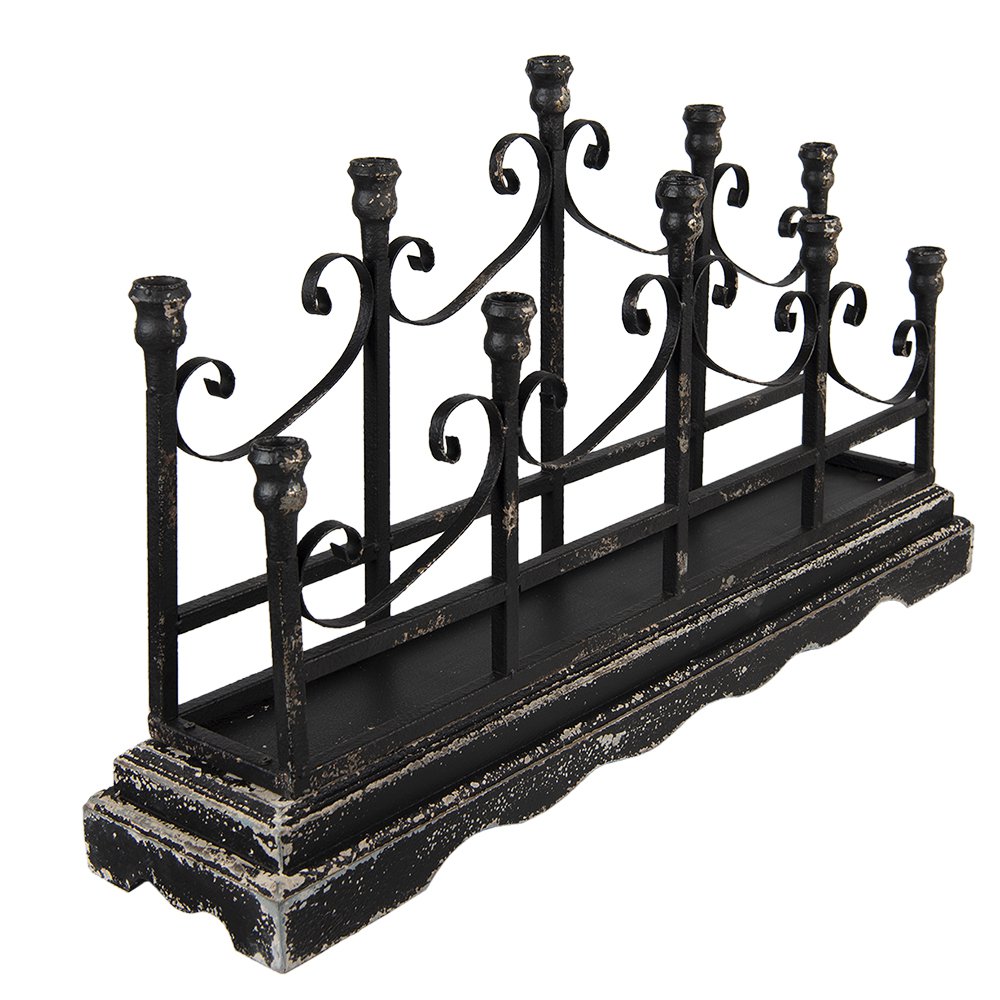 Kandelaar 46 cm zwart ijzer