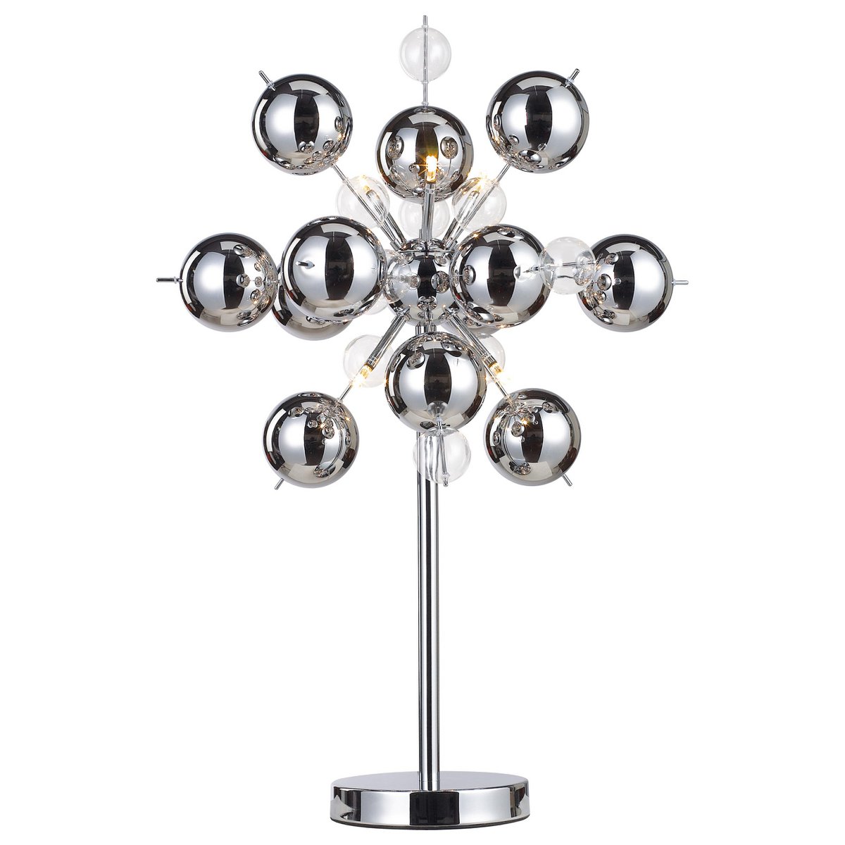 Tafellamp Explosie Metaal Glas Chroom G9 73 Cm Hoog