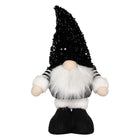 Kerstdecoratie kabouter 10x15x38 cm zwart synthetisch LED