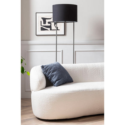 Kidney bench 2-seater Bouclé fabric white
