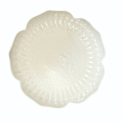 Porseleinen bord 25,5 cm wit bloemmotief