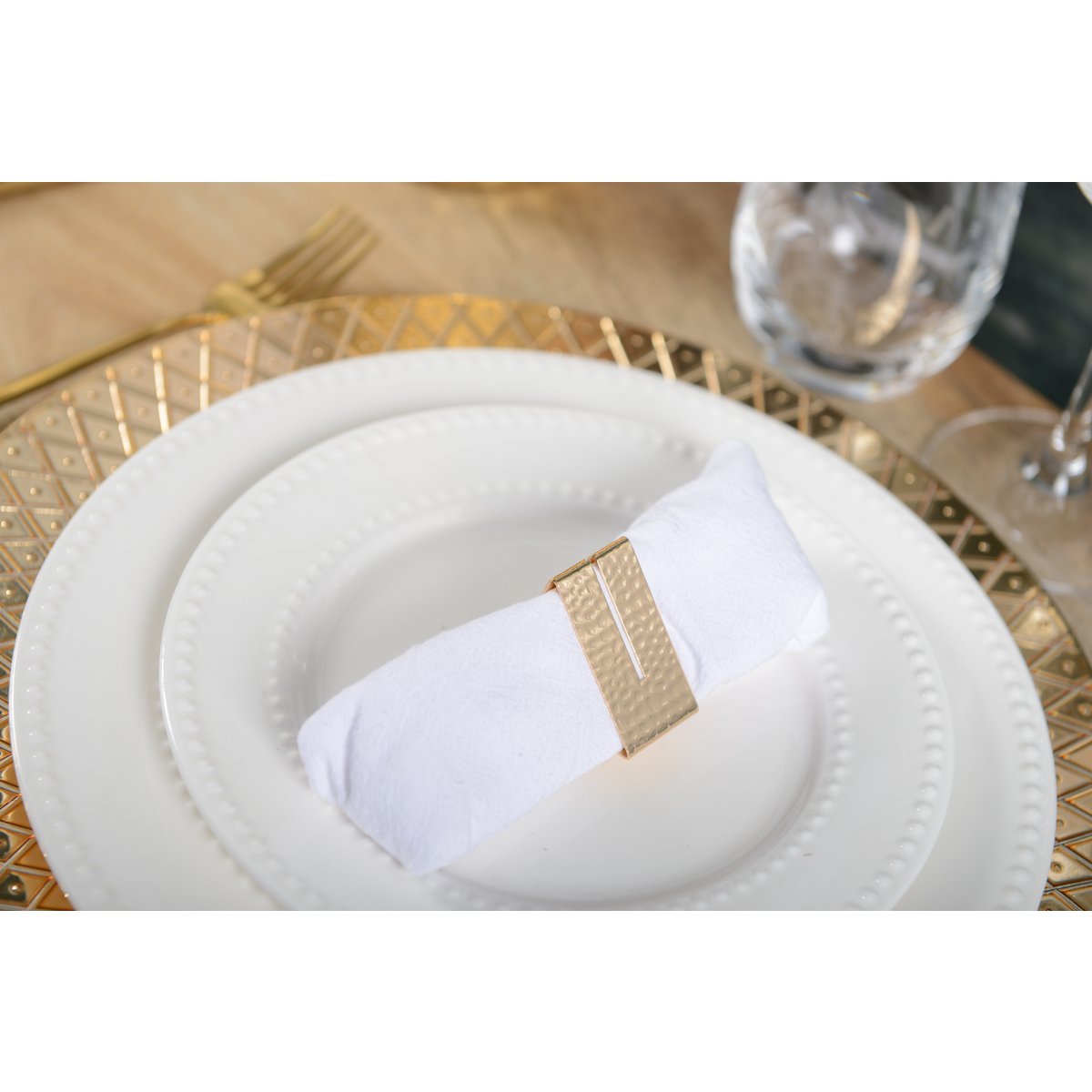 Handdoekringen goud metaal 4x4x1 cm set 4 stuks