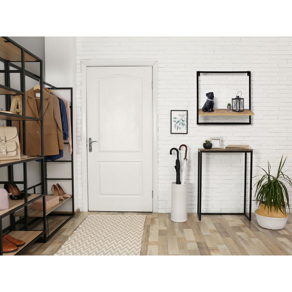 Hangplank Boekenplank 50x50x25 Metalen Frame Zwart