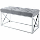 VERA Velvet Bench Grey Luxury For Living Room Seating
