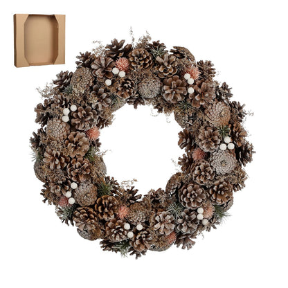Kerstkrans Ø50 cm perzik