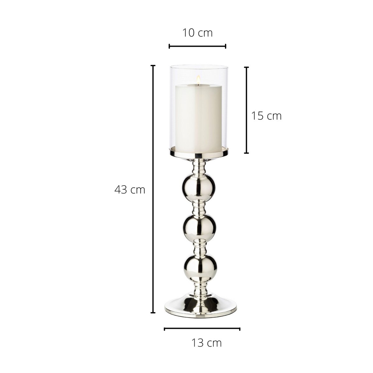 EDZARD kandelaar bamboe 43 cm verzilverd