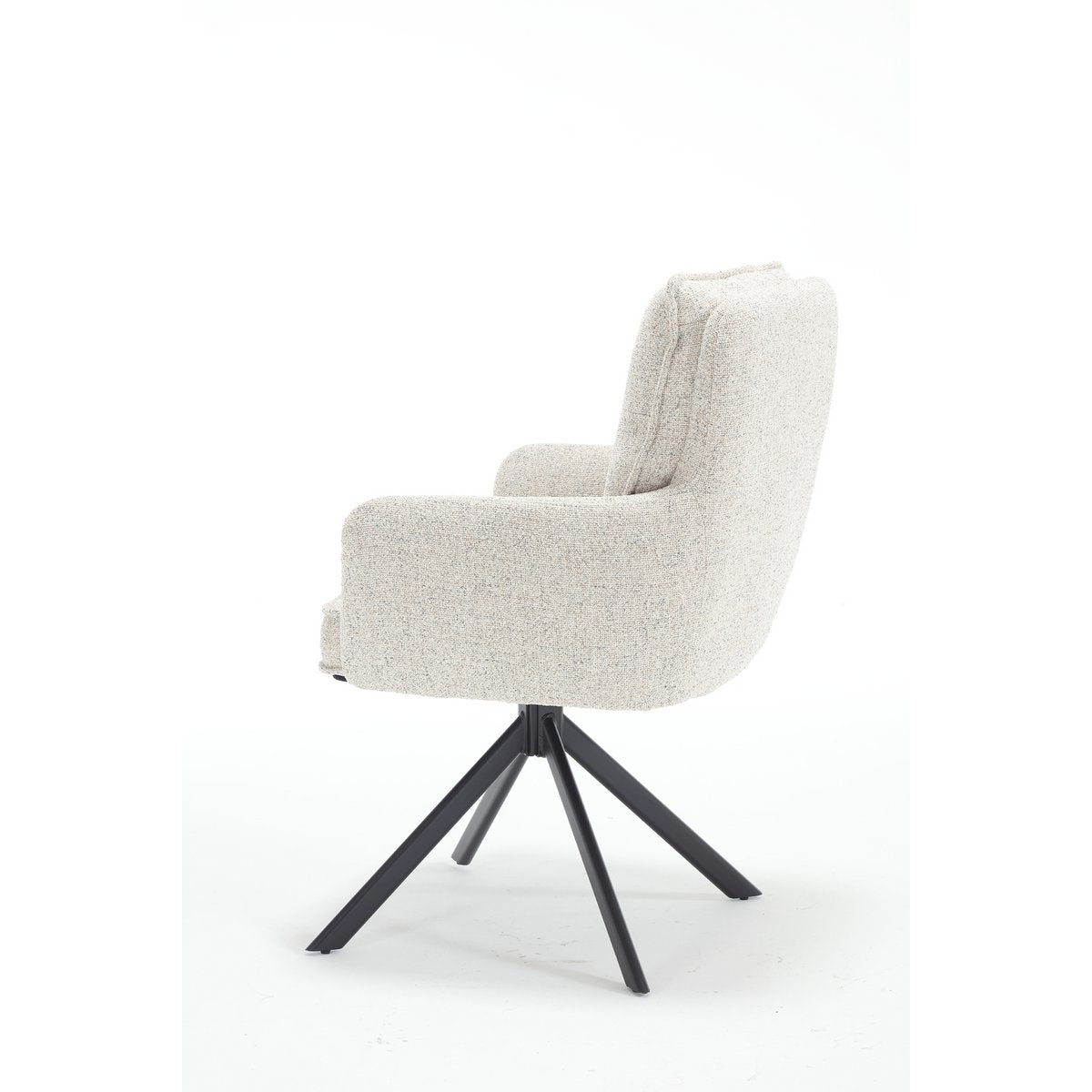Fauteuil structuurstof beige 60x67x93 cm