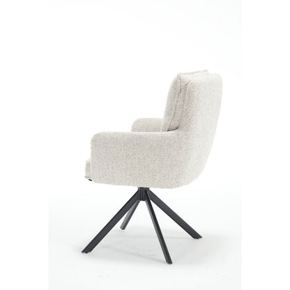 Fauteuil structuurstof beige 60x67x93 cm