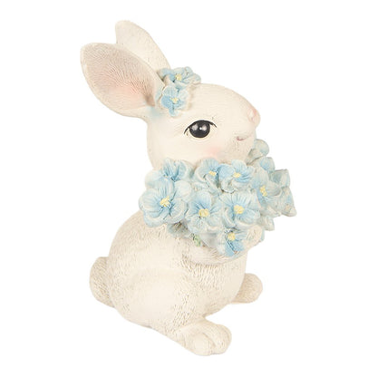 Decoration Figurine Rabbit 9x10x13 cm White Plastic