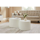 Salontafel set 2 stuks 60x60x40 cm en 48x48x35 cm mat wit MDF