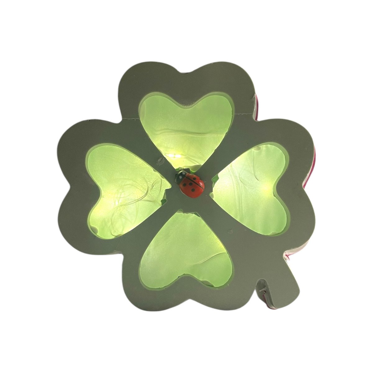 Klaverbladdecor lichtgevend 10 cm jesmonite