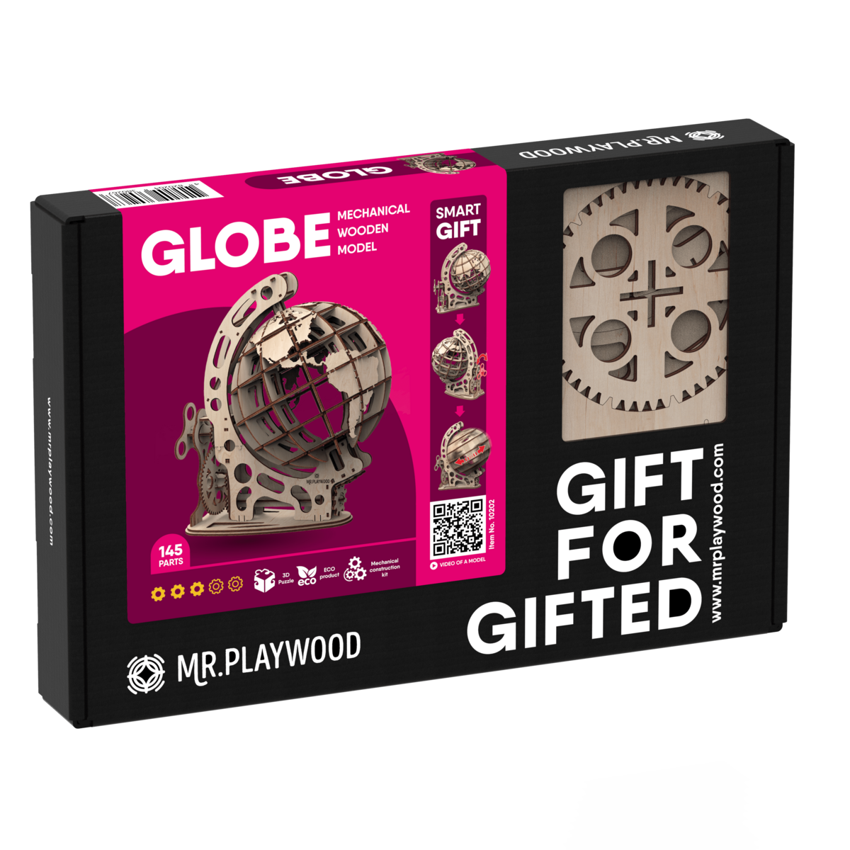 Mr. Playwood 3D Wooden Puzzle Globe, 10202, 34.5x24x37.5cm.