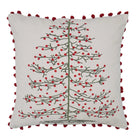 Kussenhoes kerst 45x45 cm katoen beige rood