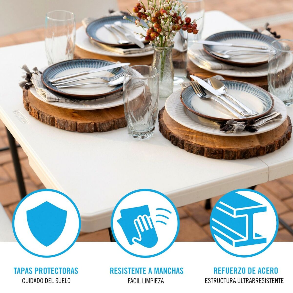 Lifetime Vouwtafel Lifetime Wit 86 X 74 X 86 Cm