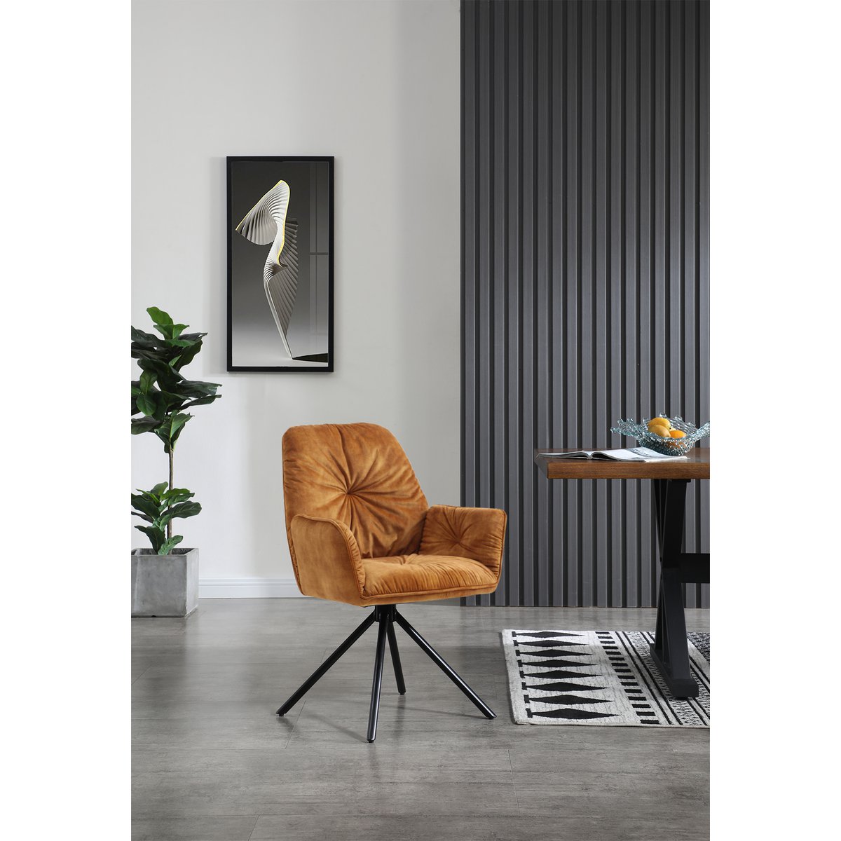 Fauteuil goud draaibaar fluweel