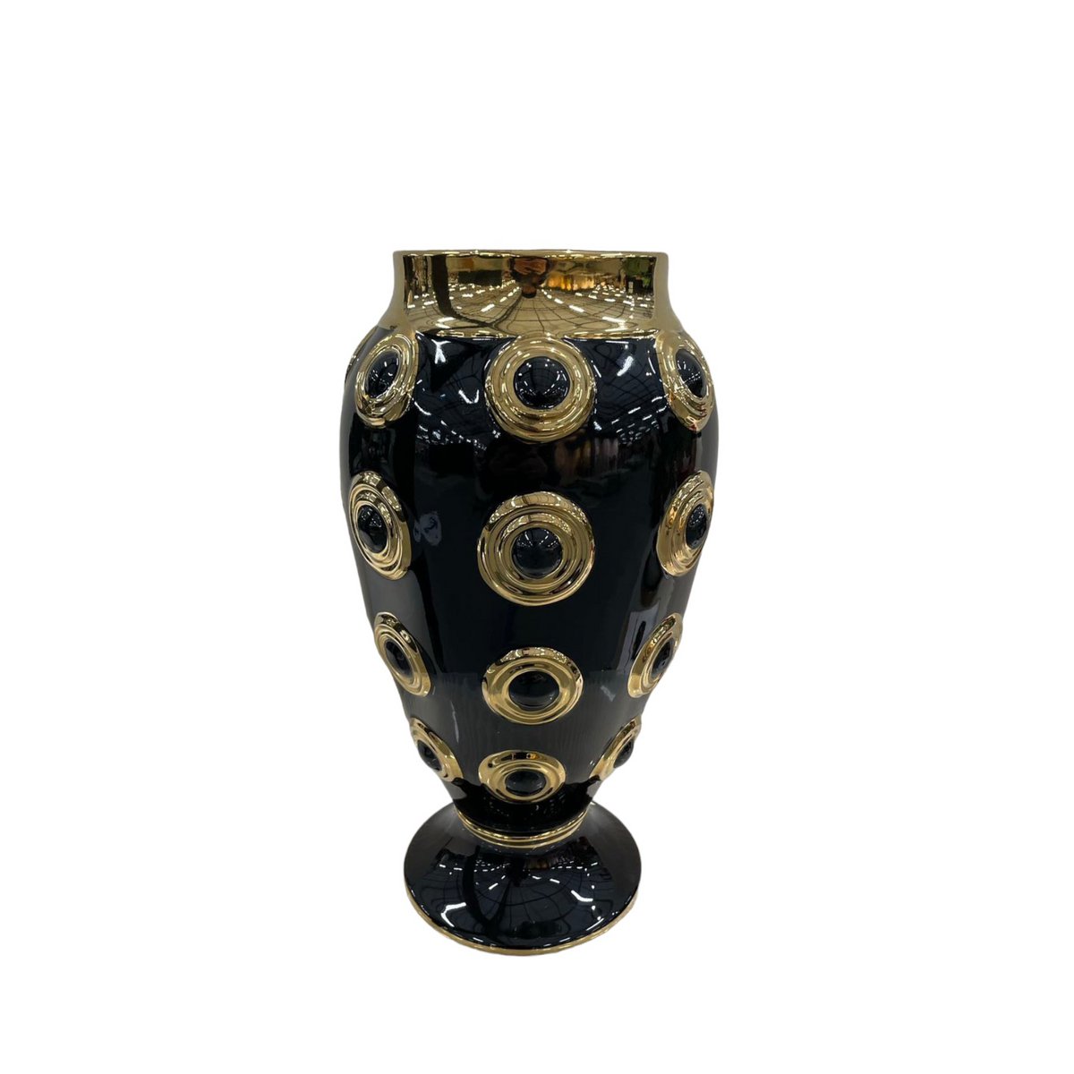 Vaas keramiek goud zwart H46cm