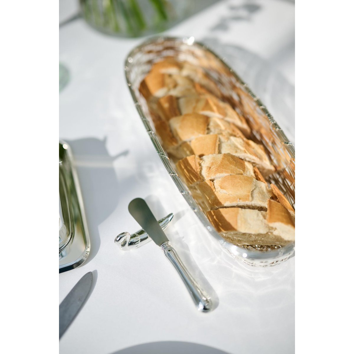 Broodmand baguette 13x34 cm verzilverd