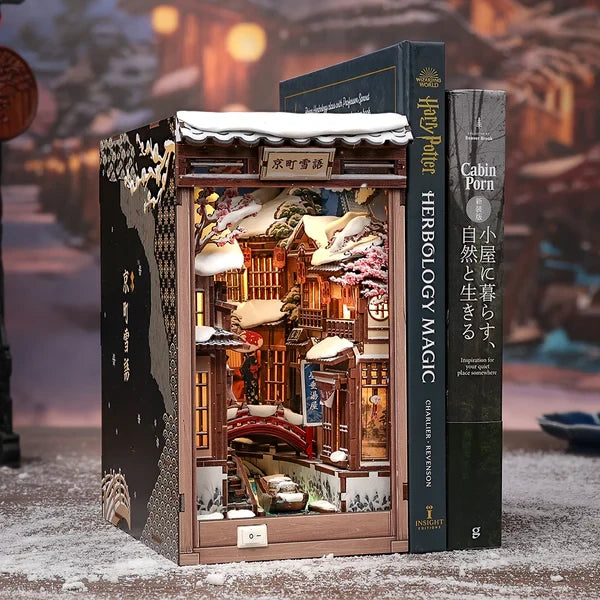 Booknook La Neige á Kyoto 19,5x12x22 cm berkenhout