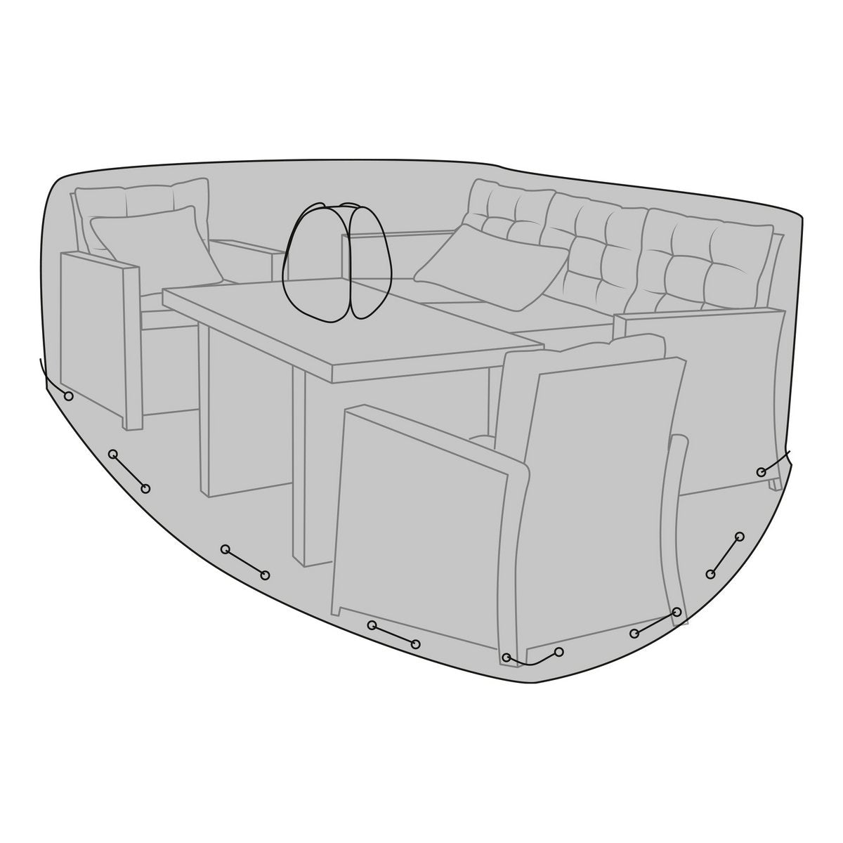 Luxe Hoes Zwart 100 Procent Polyester 210x180x95 Cm