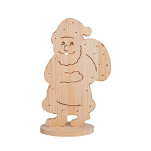 LED Wood Decolum "Santa" Small, Christmas decorations made of natural wood, with firmly integrated LEDs, for outdoor use