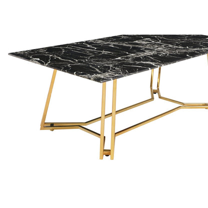 Salontafel 110x60x40 cm zwart marmerlook goud metaal