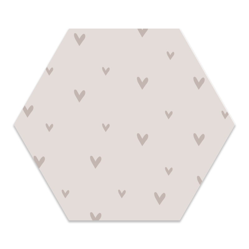 Muurhexagon kids hartjes
