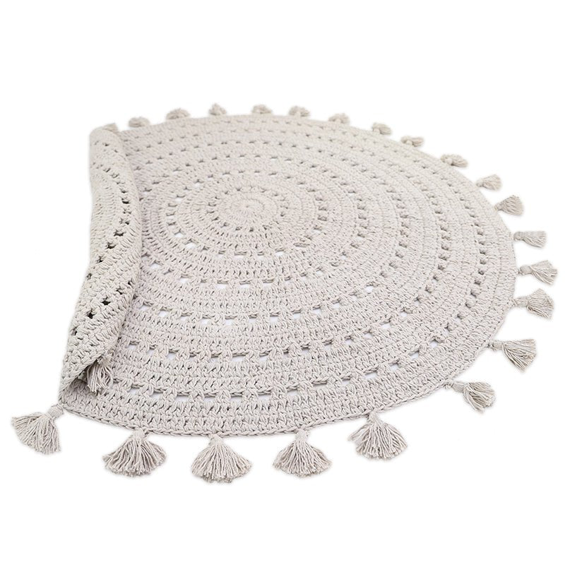 Kinderkleed rond 120 cm katoen pearl grey