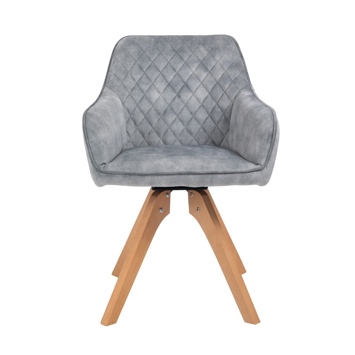 Vintage velvet armchair, grey