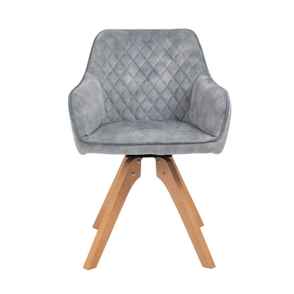 Vintage velvet armchair, grey