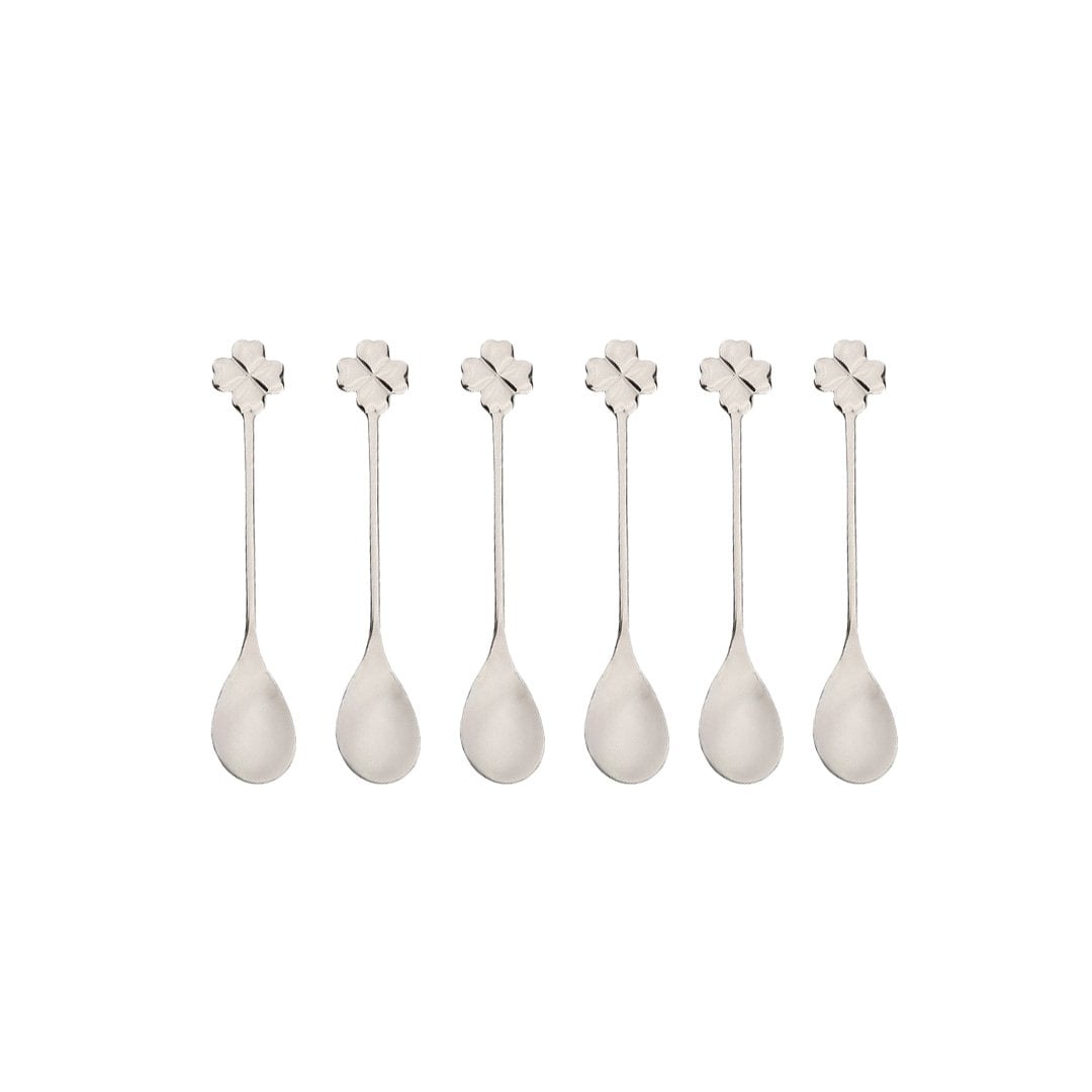 Theelepels zilver metaal 6 stuks 12,5 cm