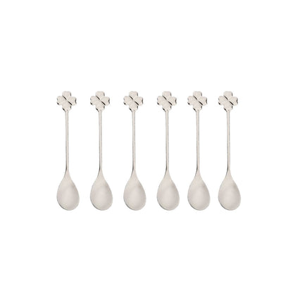 Theelepels zilver metaal 6 stuks 12,5 cm