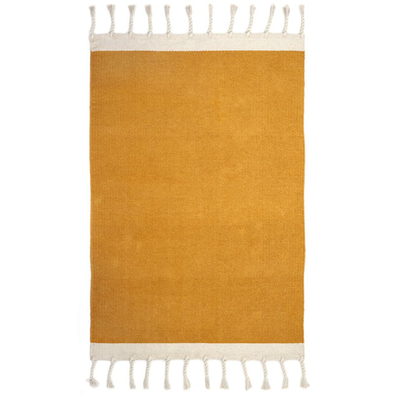 LISBOA MUSTARD contemporary cotton rug