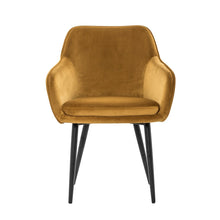 Eetkamerstoel fluweel mosterdgeel 61x85x60 cm