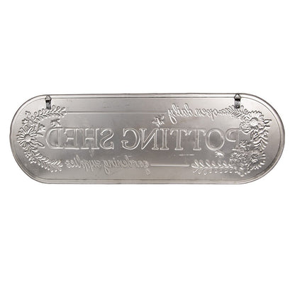 Text Board 76x1x24 cm Beige Metal