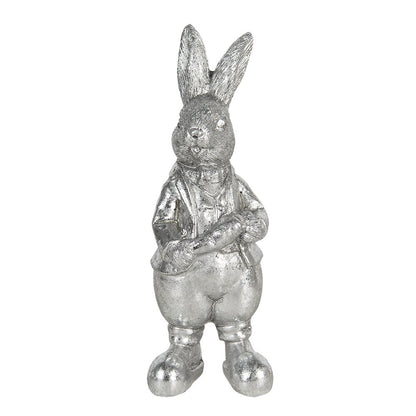 Rabbit Figurine 13 cm Silver-colored Plastic Home Accessories