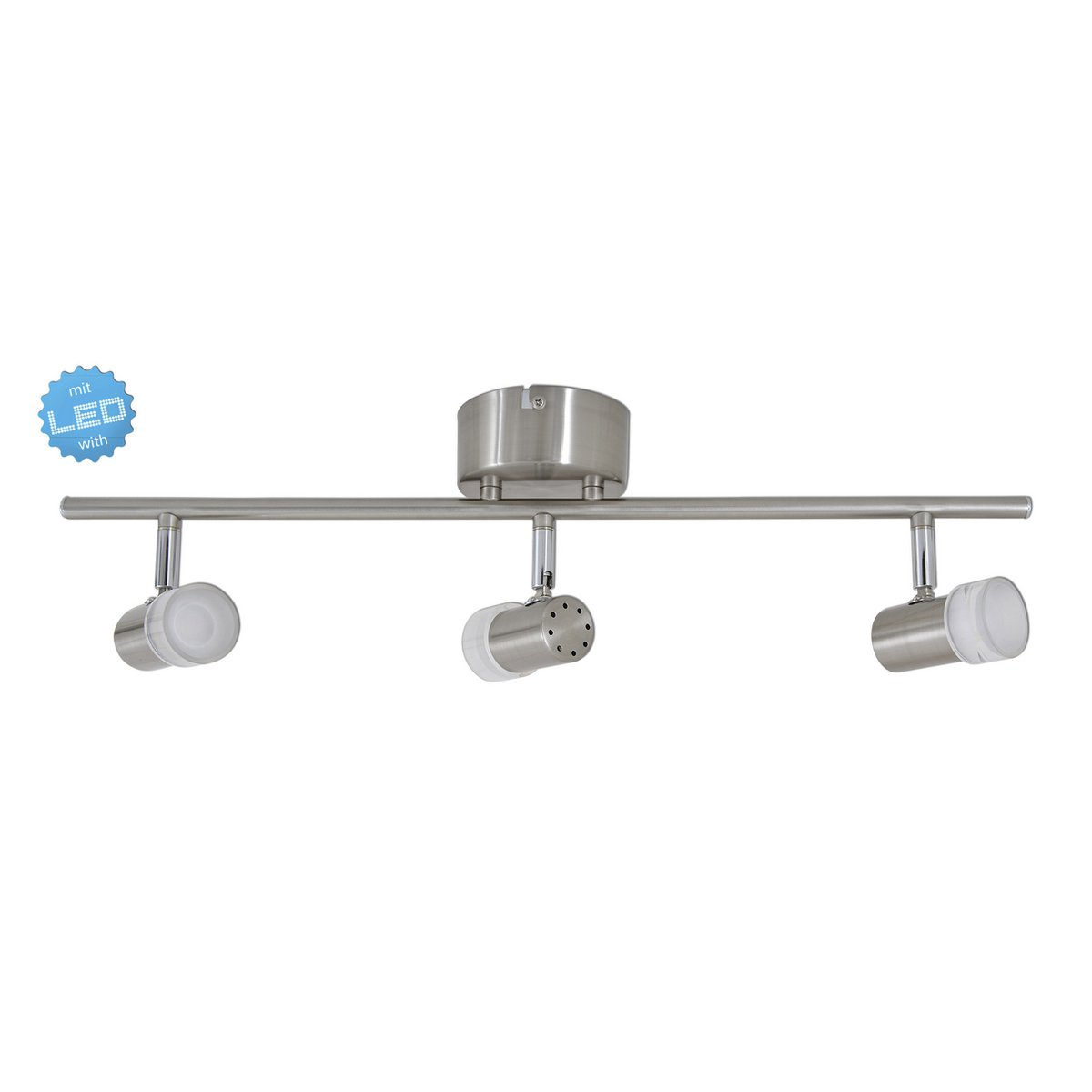 LED wand en plafondspot Malaga 61 cm blank staal