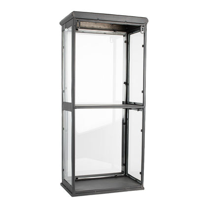 Vitrinekast 31x21x70 cm zwart ijzer glas