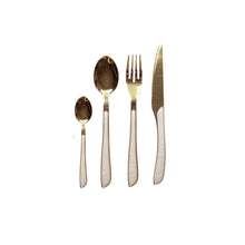 Stylish 24-Piece Gold Cutlery Set with Glitter Handles