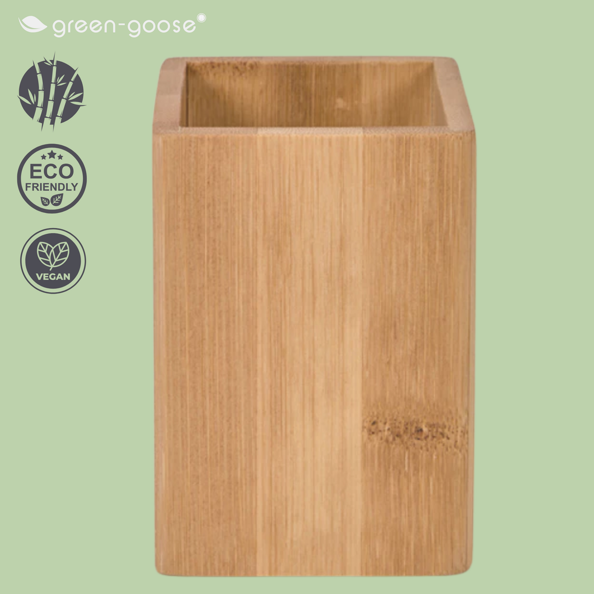 Bamboe tandenborstelhouder 8,8x6,6x12,4 cm