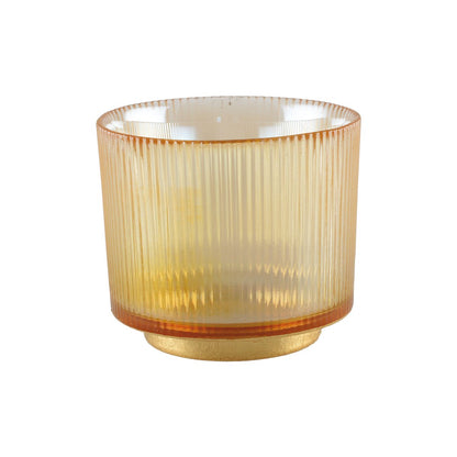 Kaarsenhouder glas ambré 10 cm