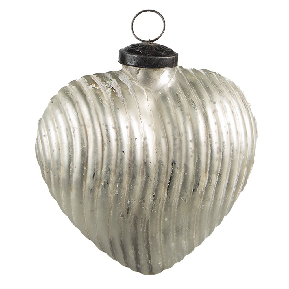 Christmas bauble 9x4x10 cm Silver Glass Christmas Decoration