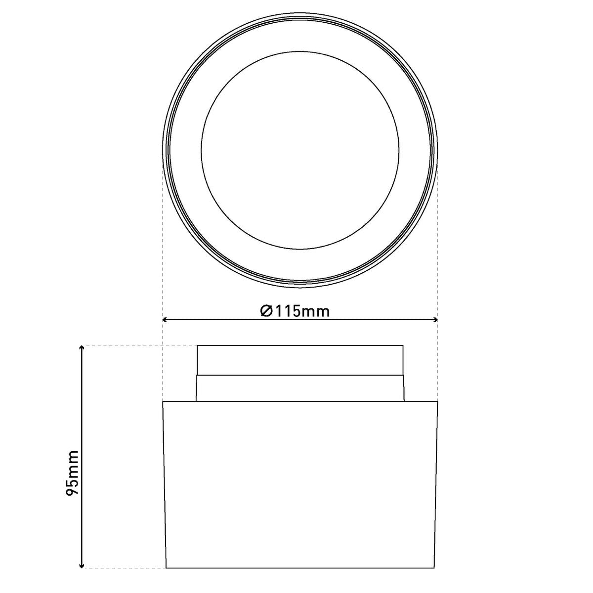 LED spot 11,5 cm zwart