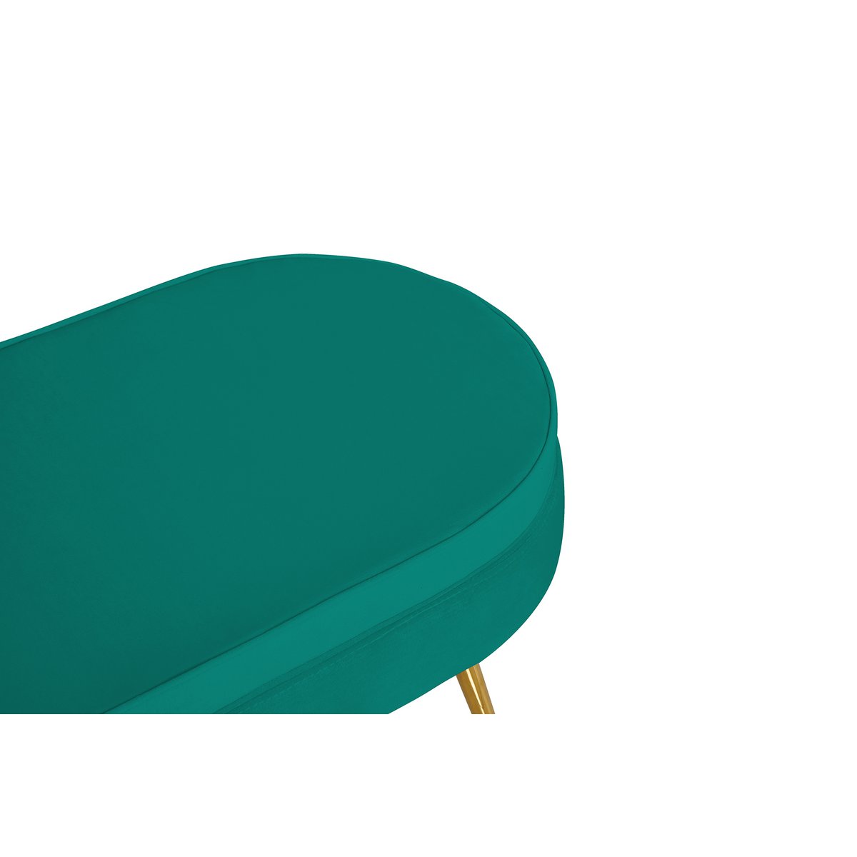 Poef ovaal fluweel groen 99x44x40 cm