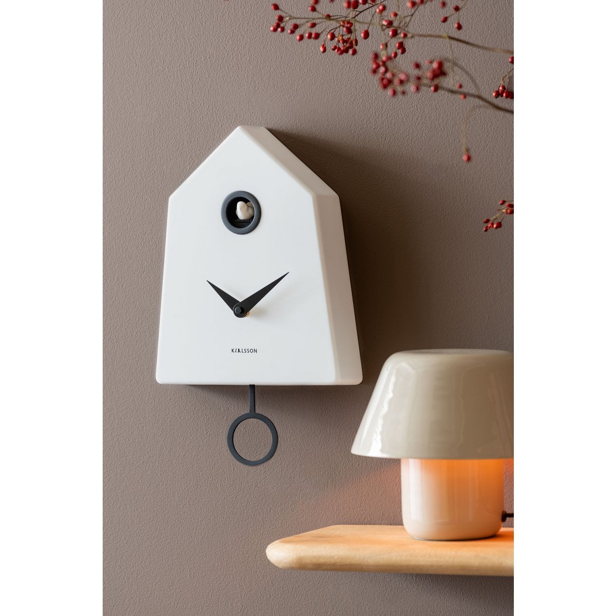 Wandklok Grafico 22x36 cm wit