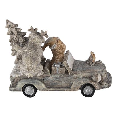 Dierenbeeld 16x8x11 cm grijs beige polyresin