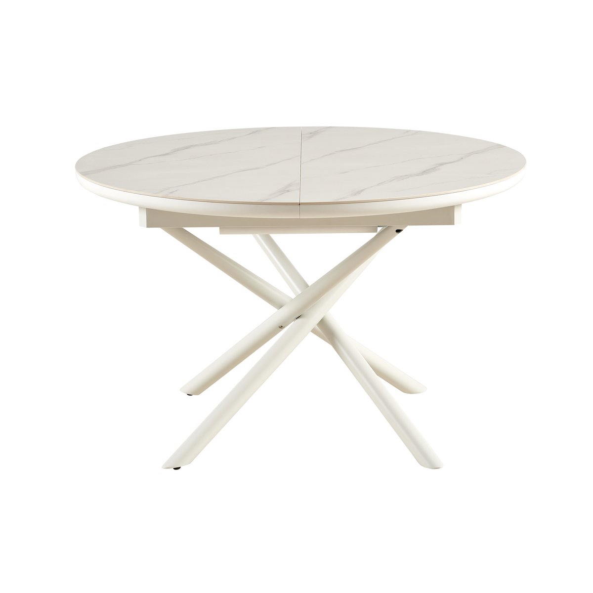 Eettafel rond 120 cm wit uitbreidbaar